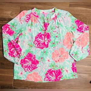 Lilly Pulitzer Elsa 100% Silk Top Blouse Women’s Size Small